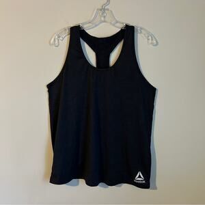 Reebok Black/Dark Gray Scoop Neck Racerback Sleeveless Workout Tank Size L/XL